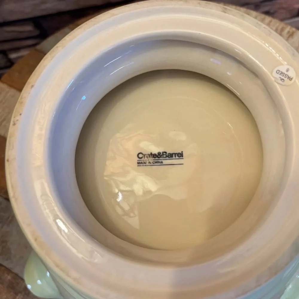 Crate&Barrel Light Green Ceramic Bowl